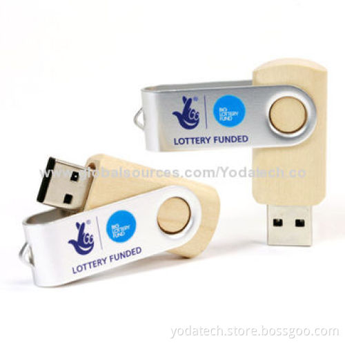 Twist Swivel Wooden USB Flash Drive